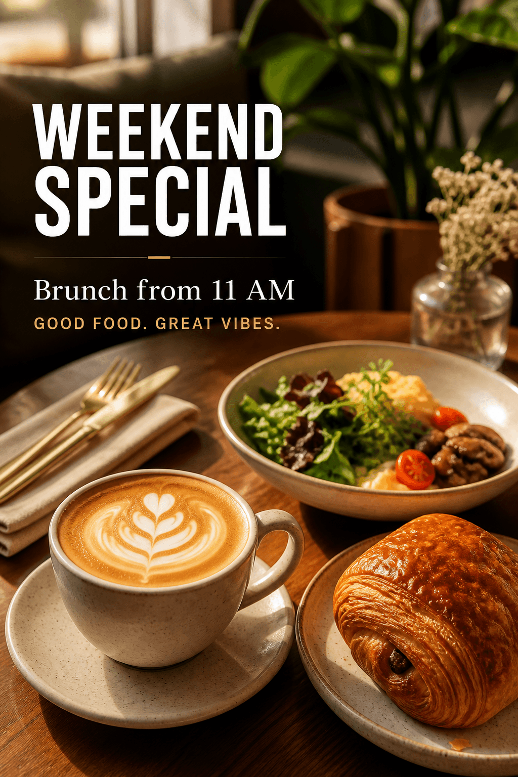 Cafe weekend special social creative — generated with Rivus AI
