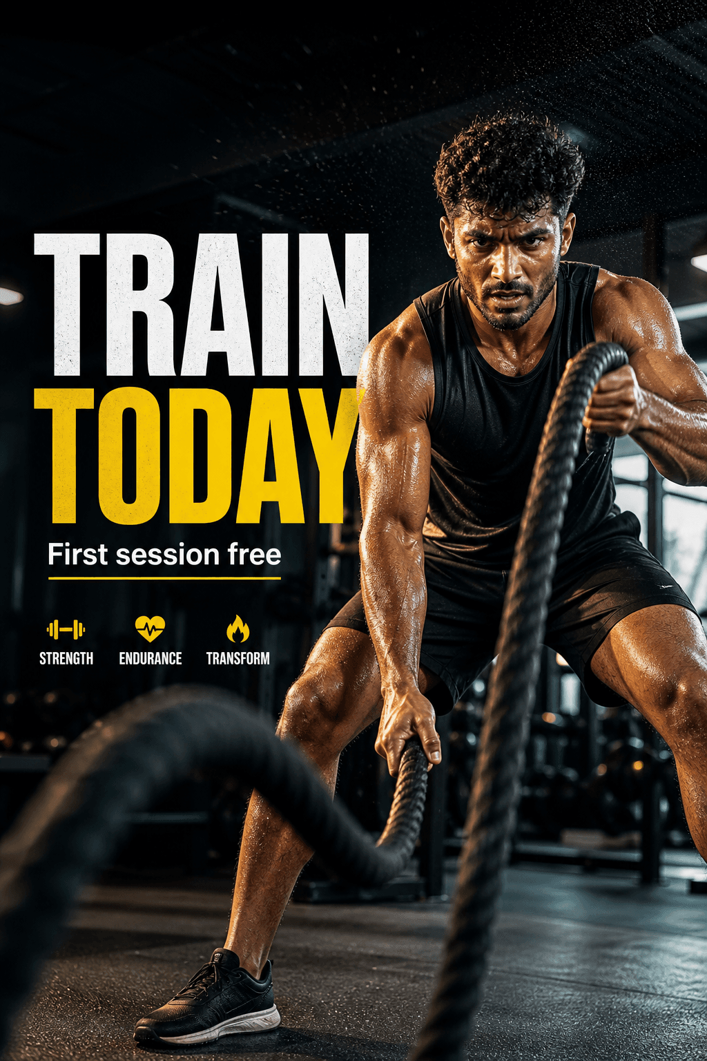 Fitness training promo creative — generated with Rivus AI