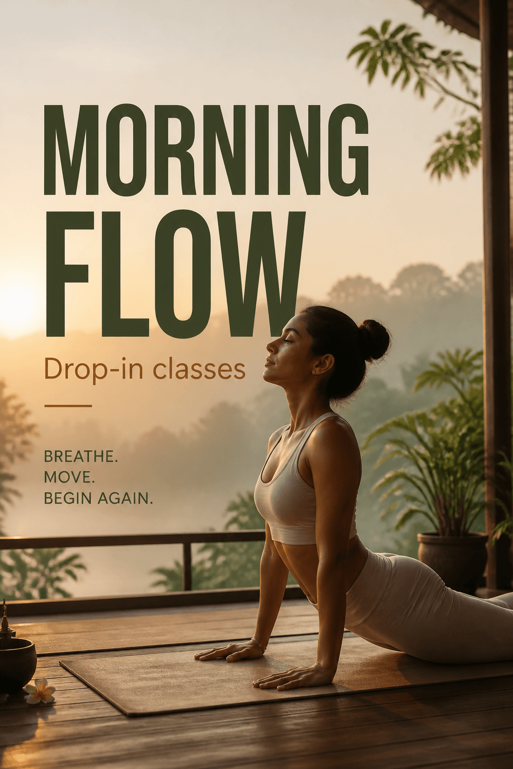 Yoga morning flow creative — generated with Rivus AI